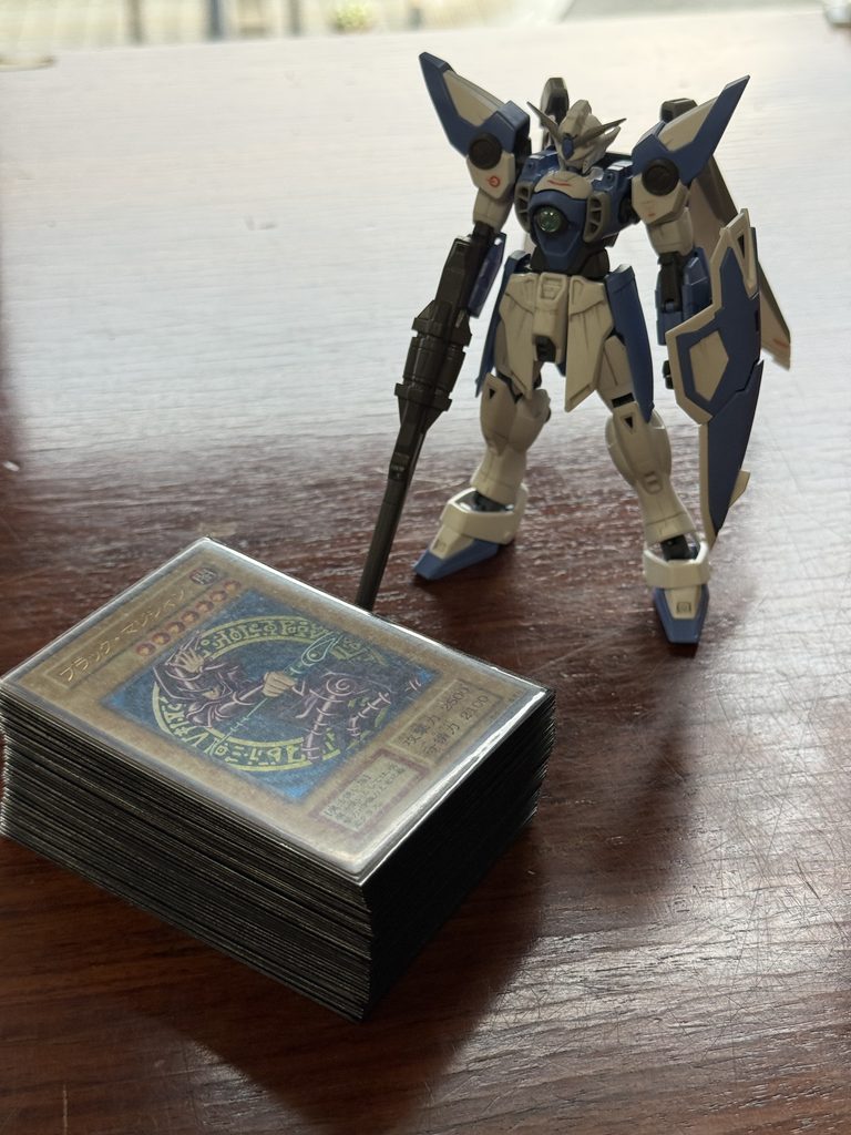 Yu-Gi-Oh cards and Gunpla