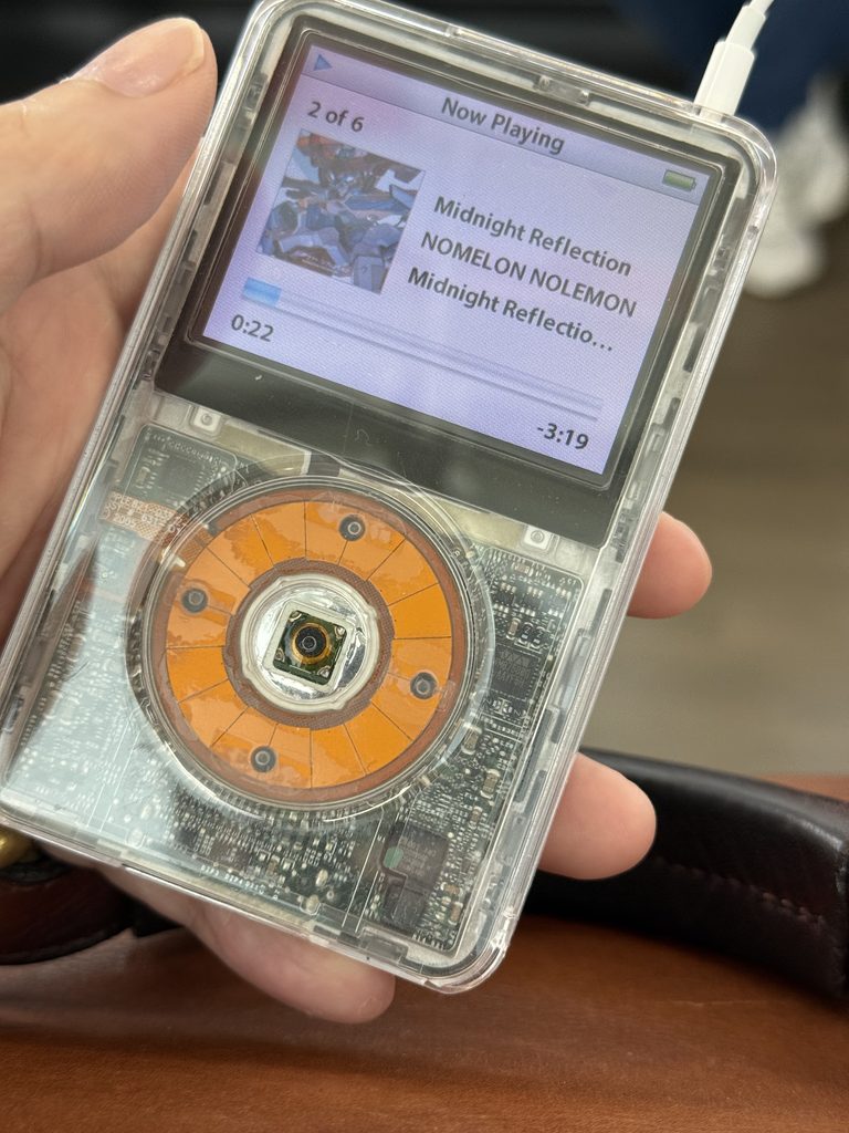 iPod Classic 5th generation 30GB with a clear front panel