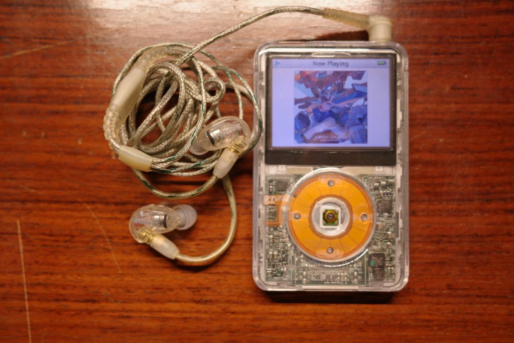 Shure SE215 Clear with a transparent iPod Classic